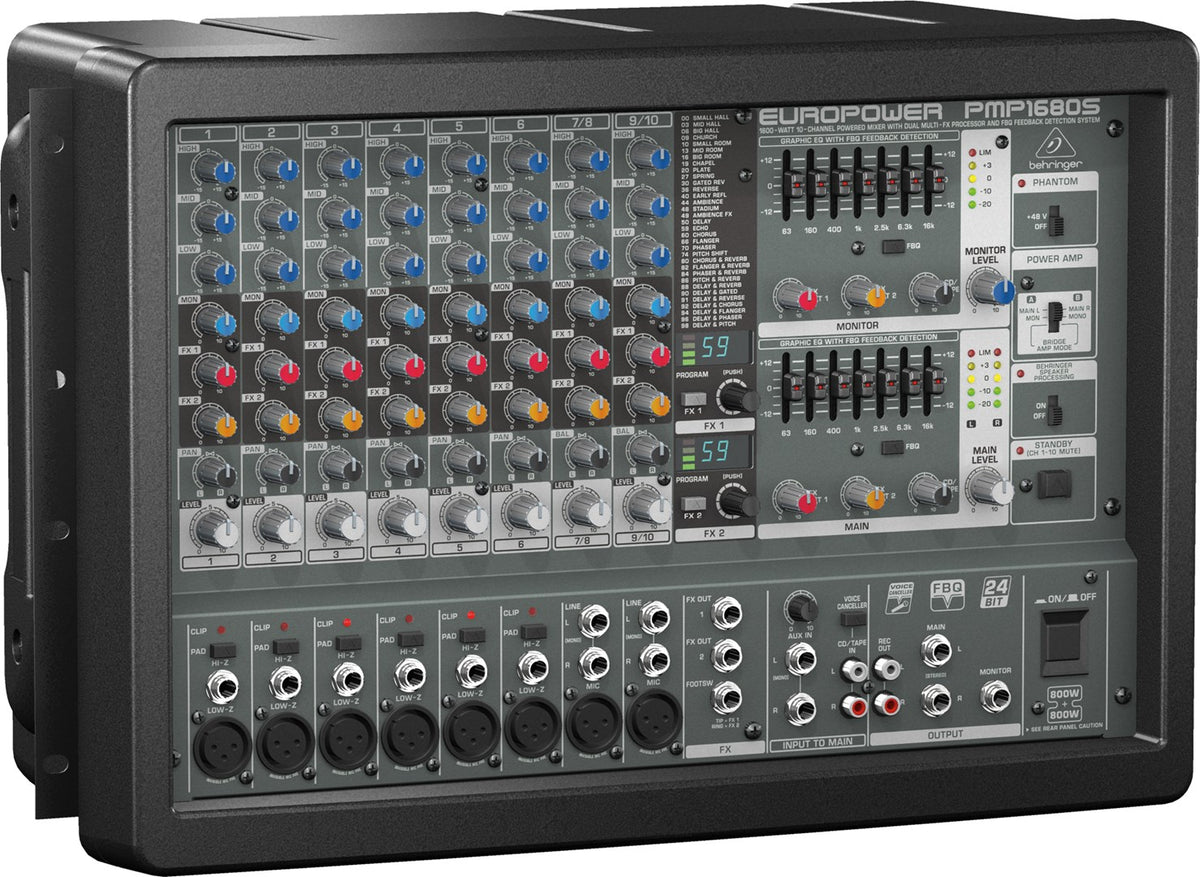 Behringer PMP1680S Audio Mixer 10 Channels 10 - 200000 Hz Black