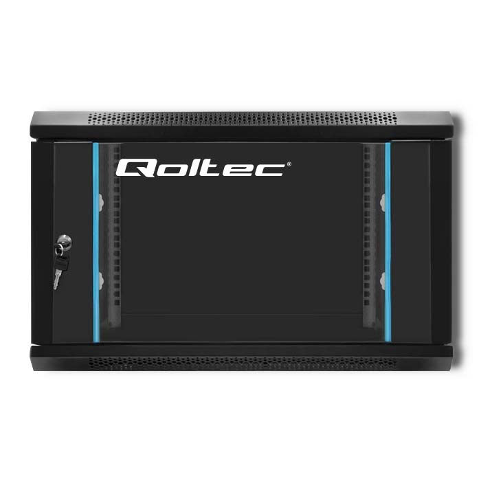 Qoltec Rack Cabinet 19 6U 600x600x370 Tempered Doors Hanging