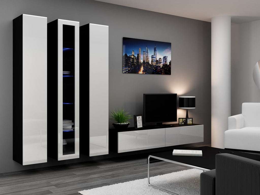 Cama Full Cabinet VIGO '180' 180/40/30 Black/Black Gloss