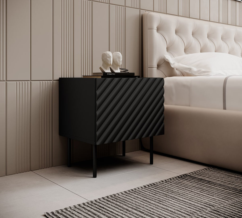 ONDA Bedside Table 2 pcs. 50x40x54 Black