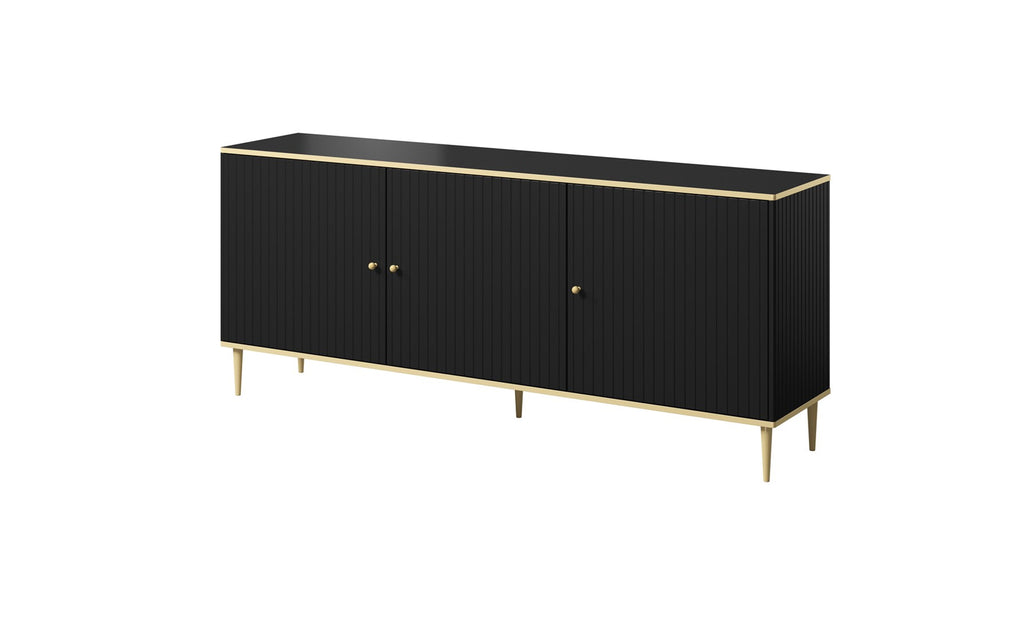 GLAMOUR Chest 180x40x75.5 cm Black Matt + Gold