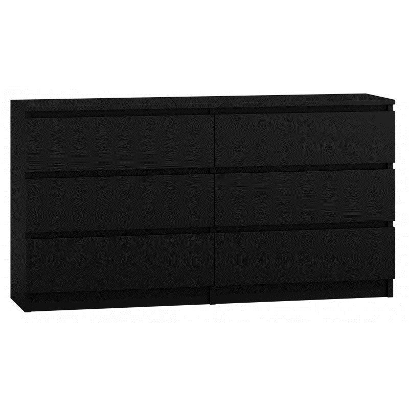 Topeshop M6 Chest of Drawers 140 cm Black MALWA Collection