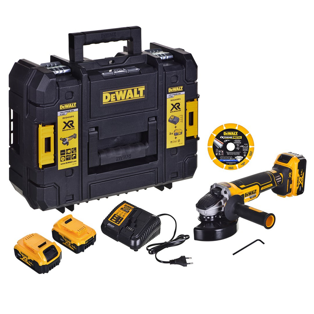 DEWALT DCG405P3 Cordless Angle Grinder - 18 V