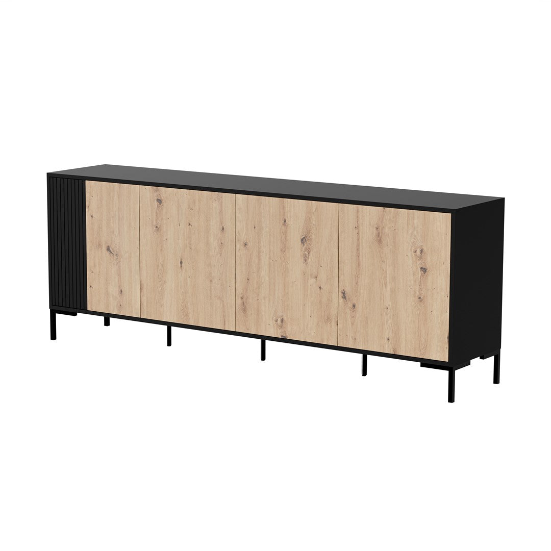 Cama MERCI Chest of Drawers 200 x 40 x 74 cm Black/Artisan Oak