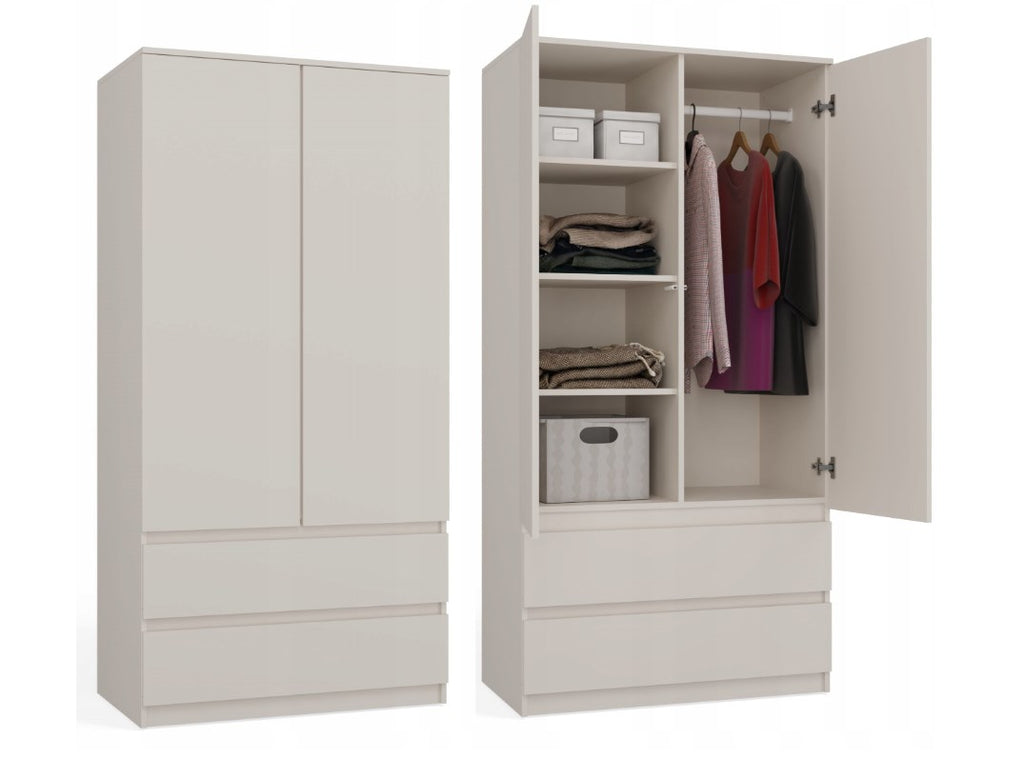 MALWA SS-90 Wardrobe 2 Doors 2 Drawers Cashmere