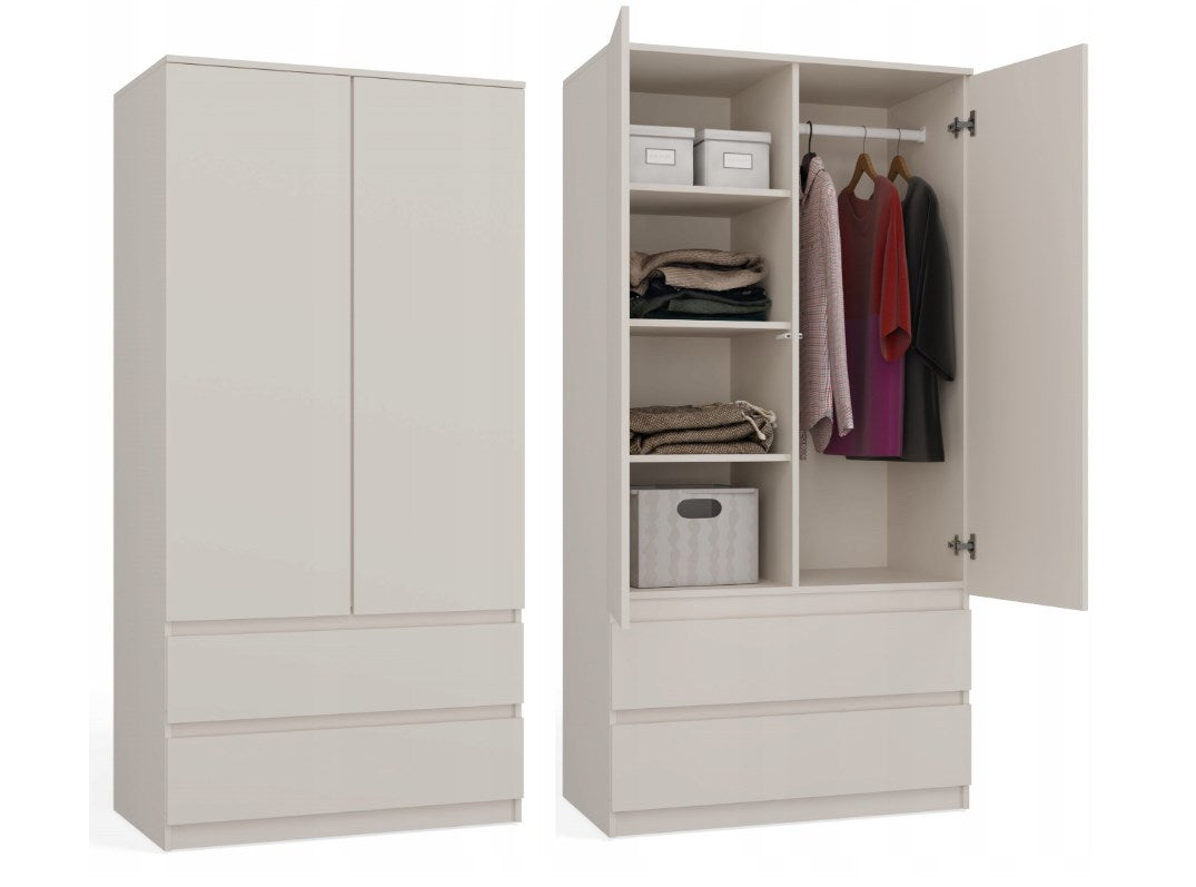 MALWA SS-90 Wardrobe 2 Doors 2 Drawers Cashmere