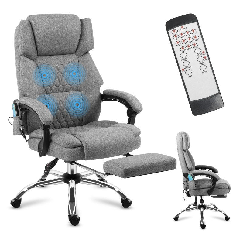 Boss 6.0 Grey Swivel Chair - Massage Function - Ergonomic Design
