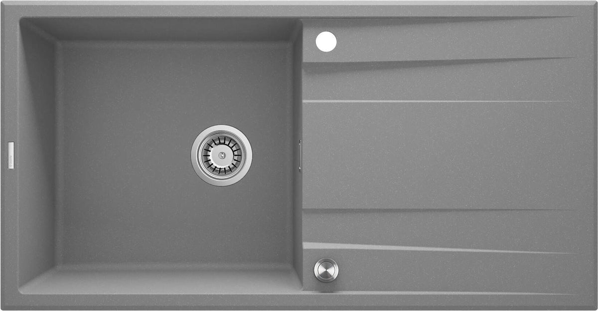 Deante Granite Sink 1-Bowl with Drainer 100x52 cm Metallic Gray