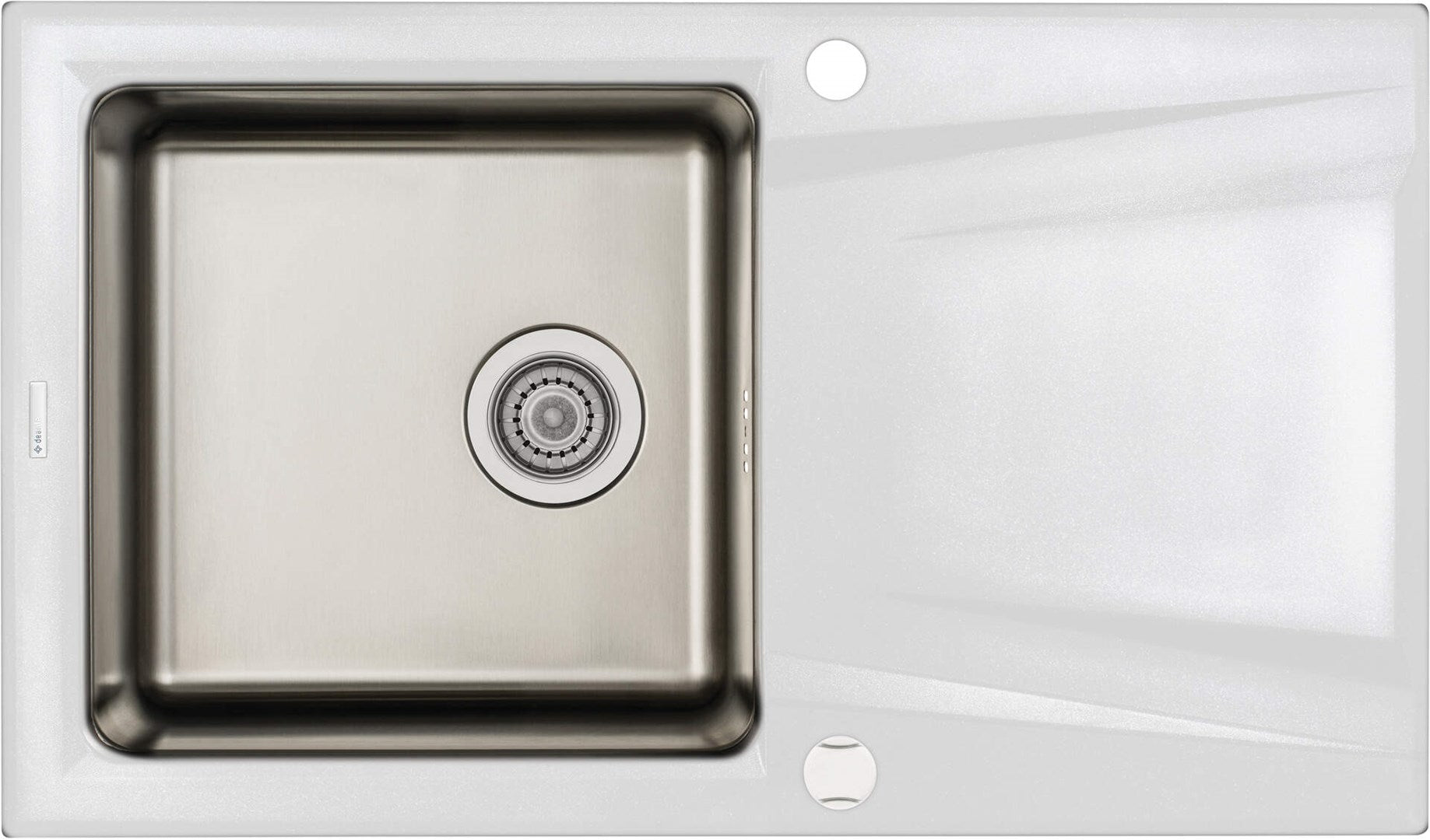 1-bowl granite-steel sink with drainer