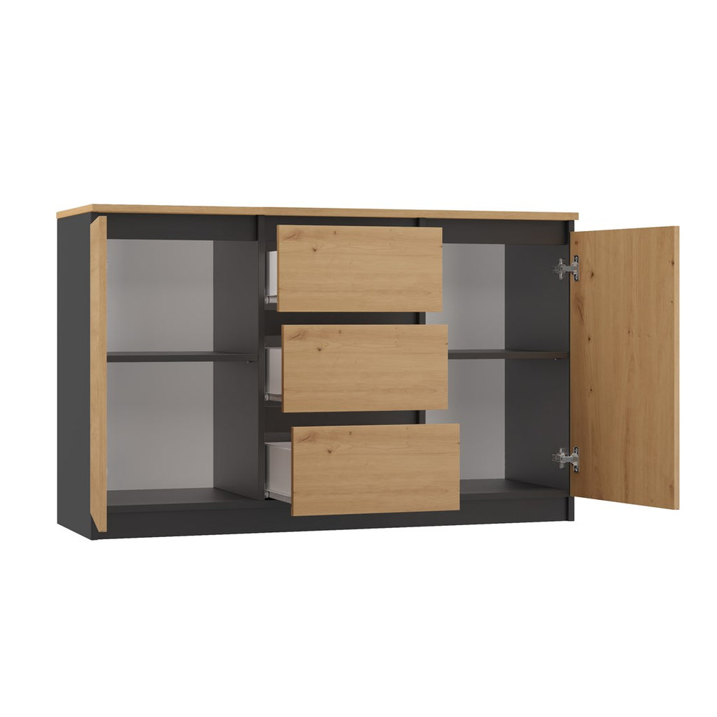 Topeshop Chest of Drawers 2D3S Anthracite Artisan Oak