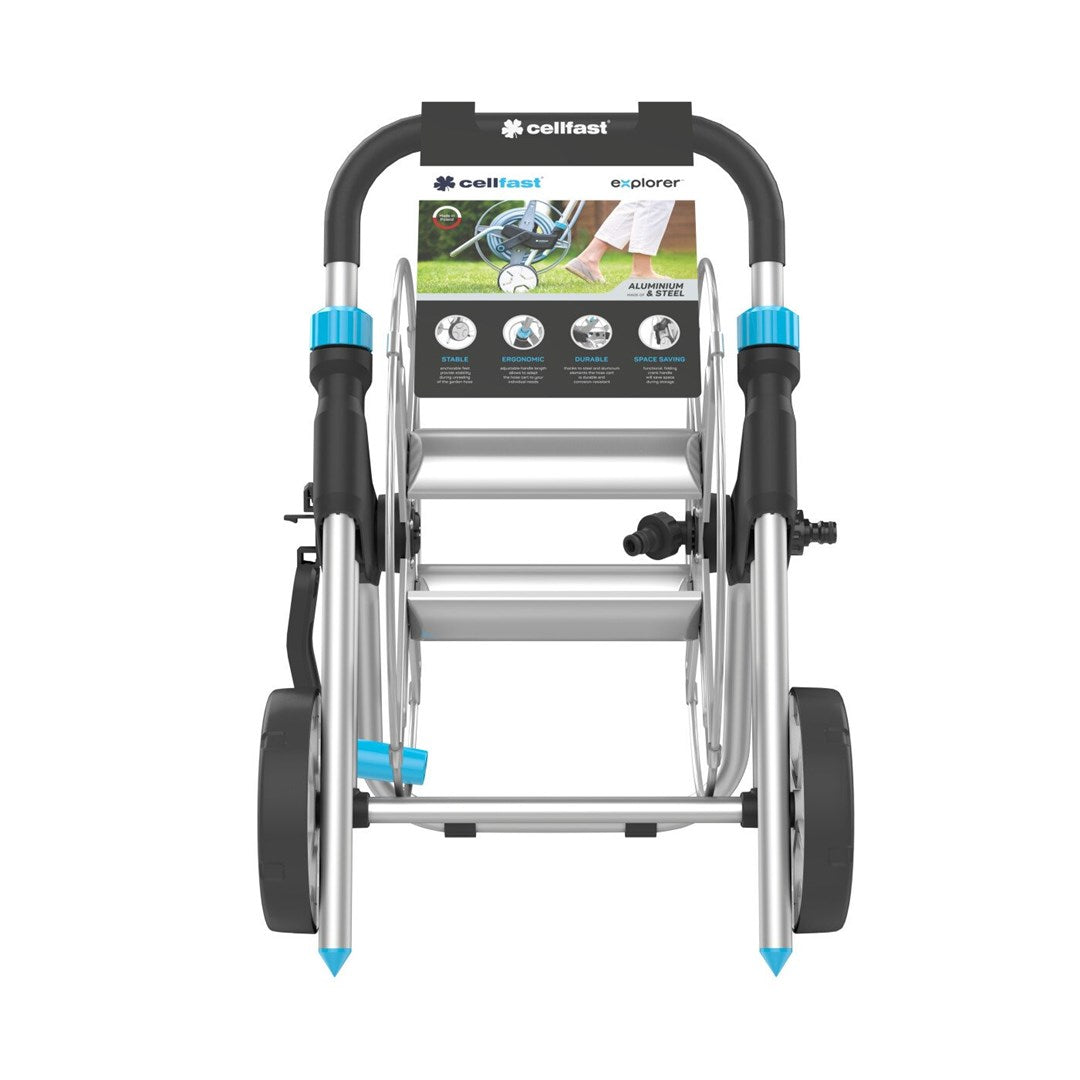 CELLFAST 55-050 Explorer Garden Hose Reel Cart 1/2 60 m Black Blue Grey