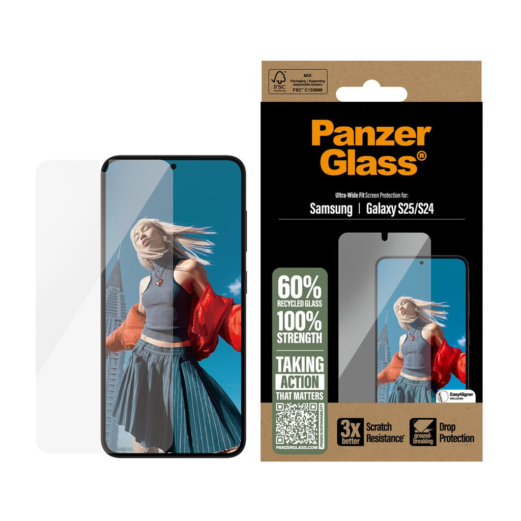 PanzerGlass Screen Protector for Samsung Galaxy S25/S24 Model 1279122 GSM Accessories