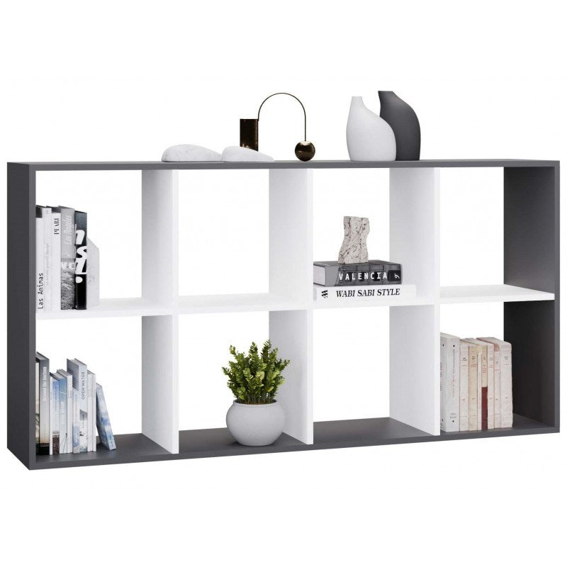 MALAX 2X4 SHELVING UNIT  ANTHRACITE/WHITE