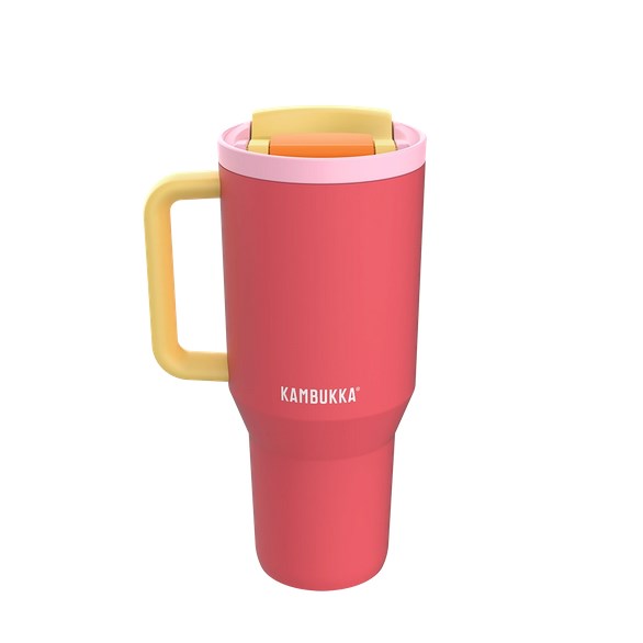 Kambukka Rio Tumbler 950 ml Pink Papaya - Insulated with Telescopic Straw