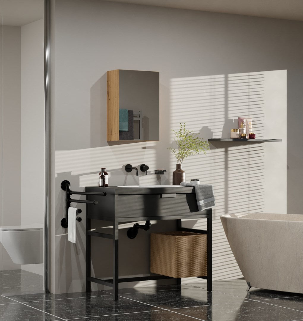 Topeshop POLA 1DL ARTISAN Bathroom Storage Cabinet Oak