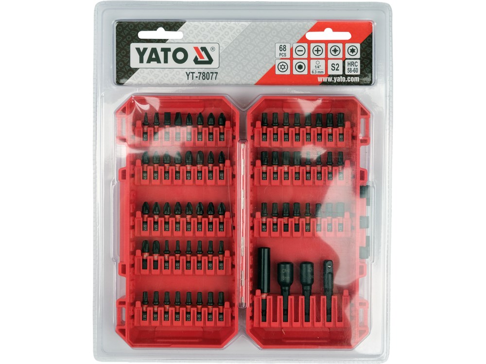 YATO Impact Screwdriver Bit Set  68 Pieces  YT-78077