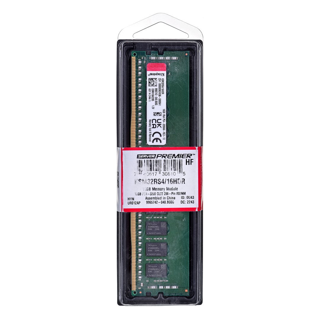 Kingston Server Premier DDR4 16GB DIMM 288-PIN 3200 MHz PC4-25600 CL22 ECC Registered