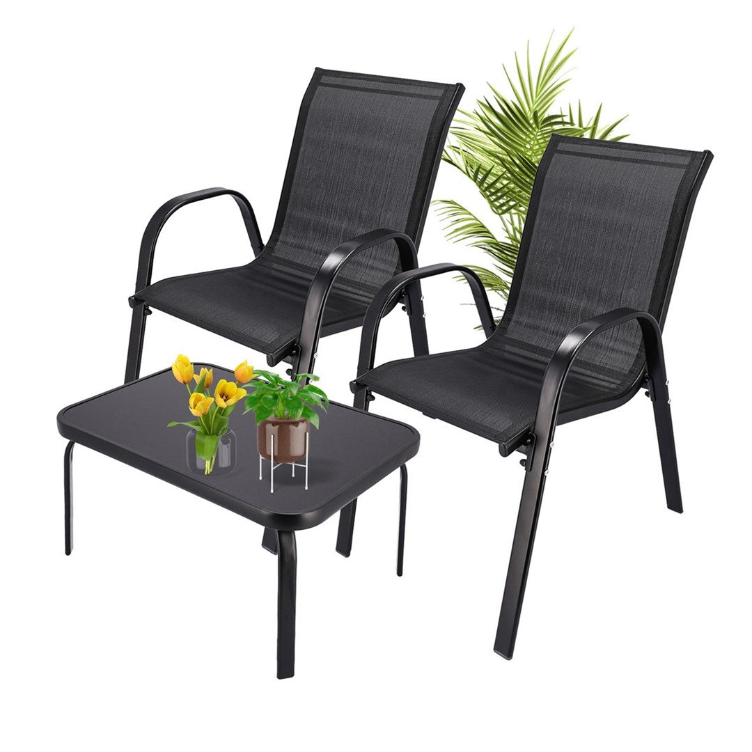 Garden Furniture Set Black Forest - 2 Armchairs and Table
