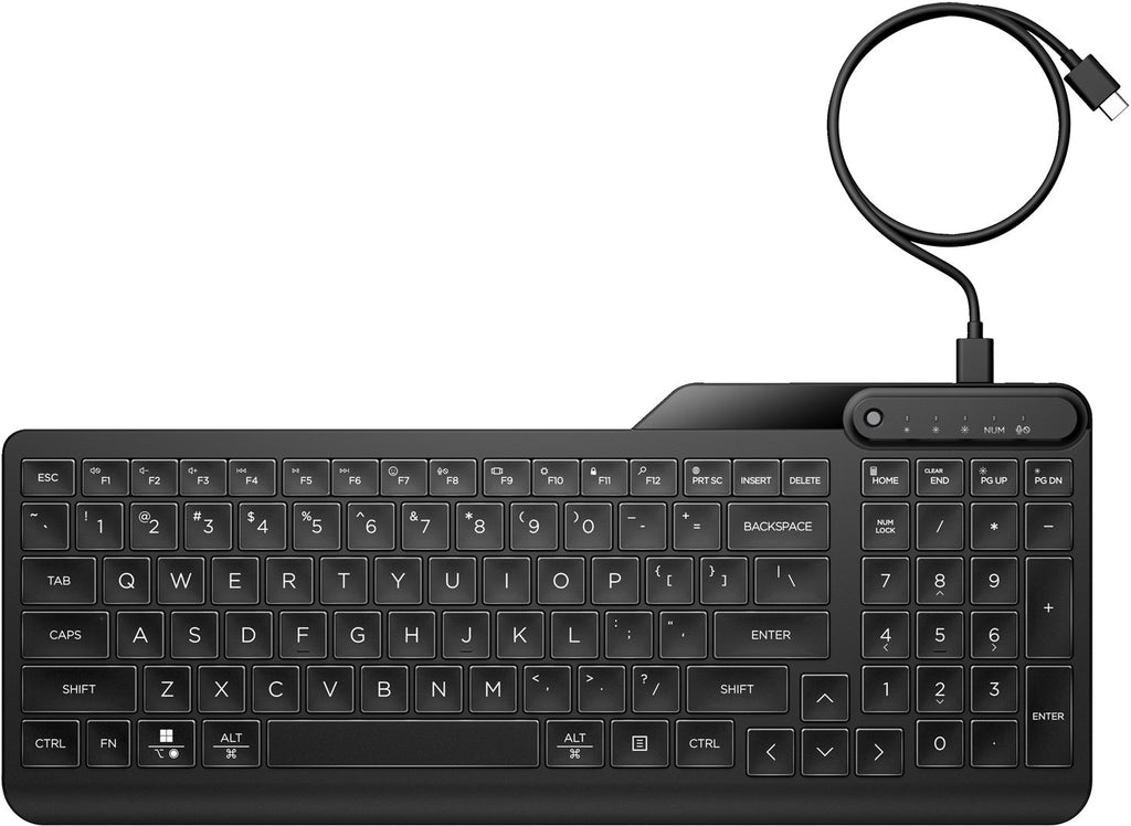 HP 405 - Tastatur - Multi-Device - 65% - compact - hinterleuchtet - USB - QWERTY - International Englisch - black (7N7C1AA#ABB)