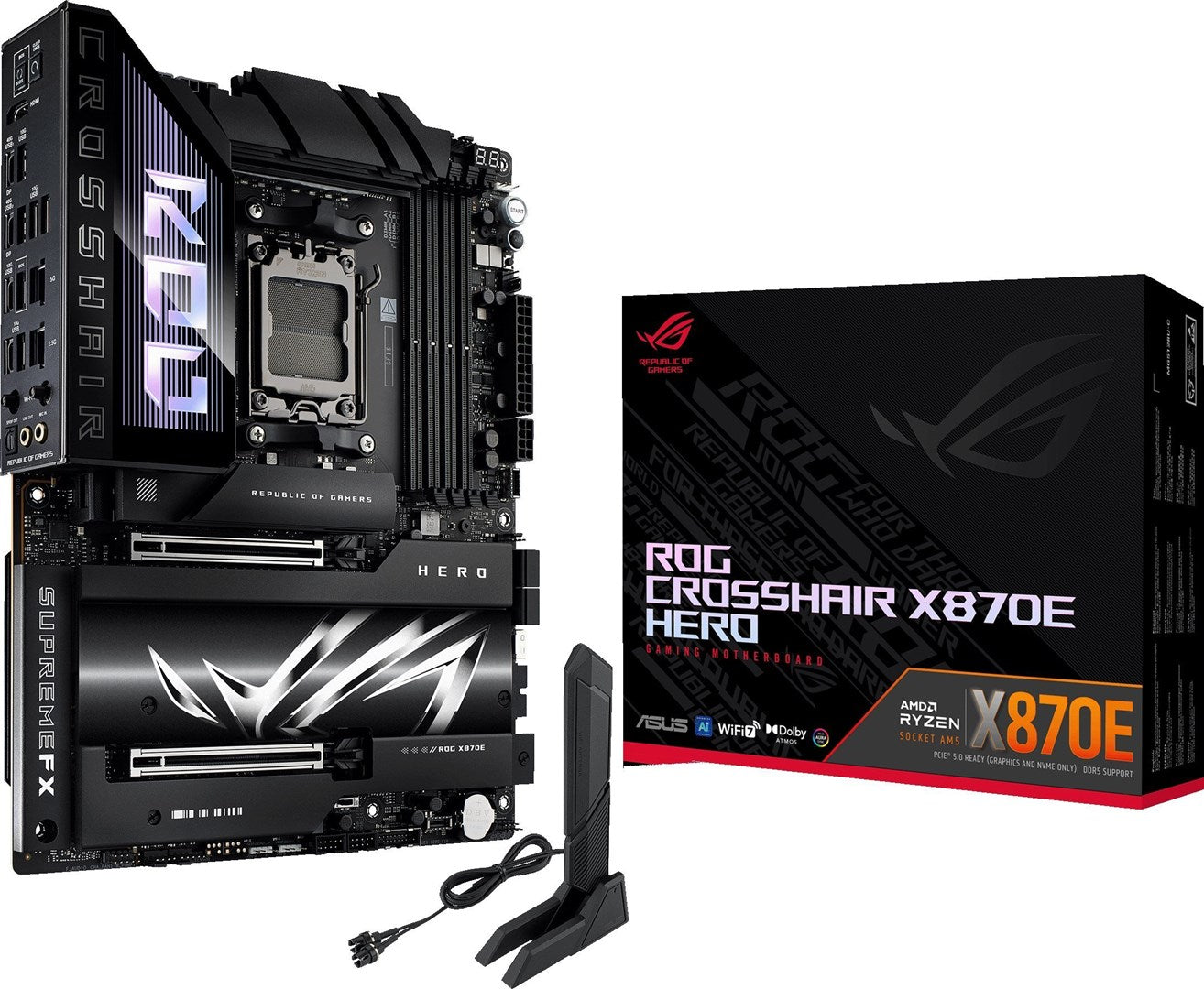 ASUS ROG CROSSHAIR X870E HERO AMD X870E Socket AM5 ATX Motherboard