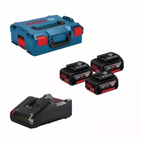 Bosch Battery 18V (3x5.0Ah) + Charger GAL 18V-40 + L-BOXX
