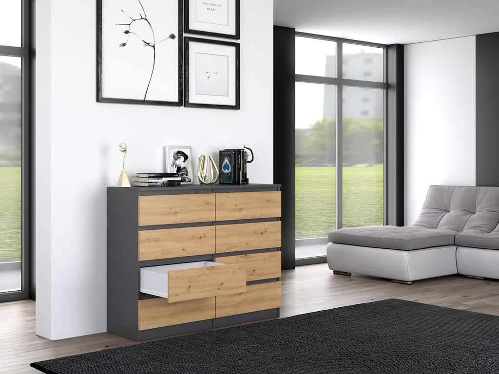 MALWA Chest of Drawers 120 cm Anthracite/Artisan M8-120