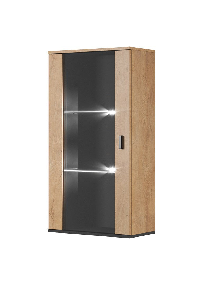 Cama Wall-Hung Display Cabinet SOHO Lefkas Oak/Black