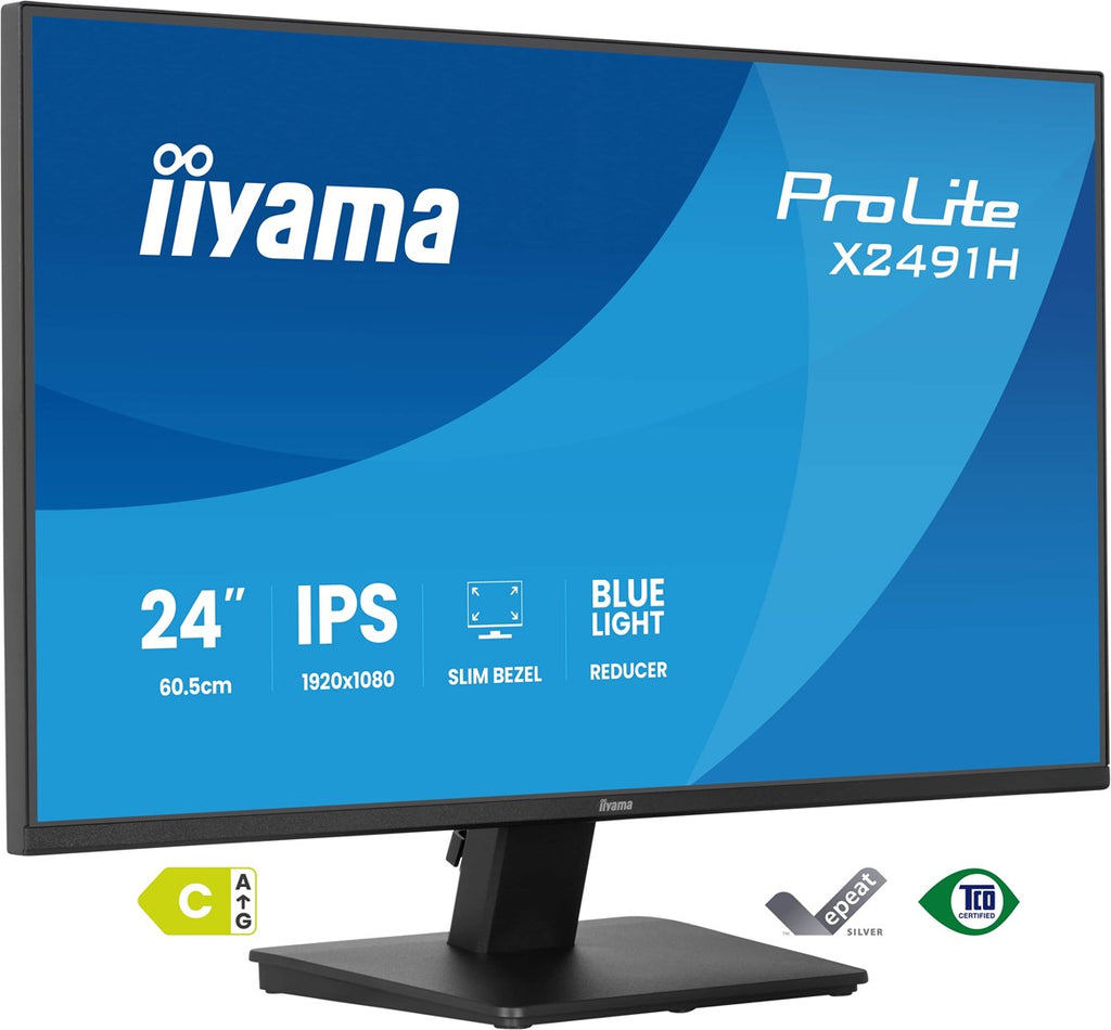iiyama ProLite X2491H-B1 computer monitor 60.5 cm (23.8 ) 1920 x 1080 pixels Full HD LCD Black