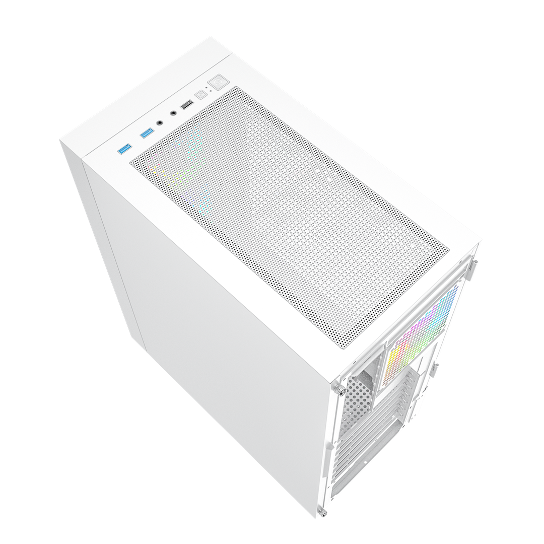 Gembird Fornax 4000W ARGB gaming ATX computer case  Midi Tower  backlight  White
