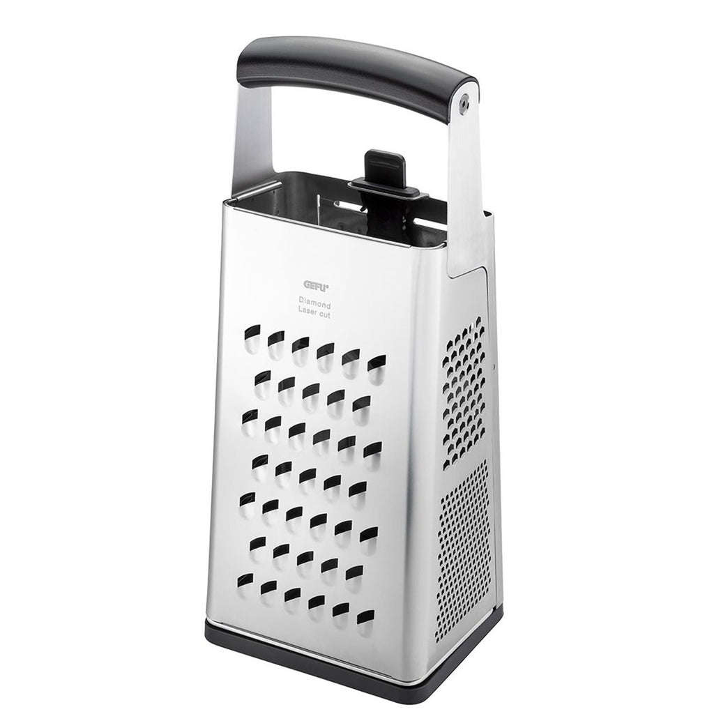 GEFU Manual Grater/Spiralizer Box Grater Black Silver 10761