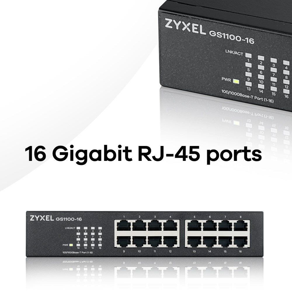 Zyxel GS-1100-16 V3 Switch - 16 x 10/100/1000 - Desktop and Rack Mountable