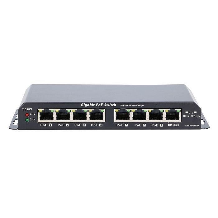 Extralink KRATOS PoE Switch 7x Gigabit 1x Uplink RJ45 60W