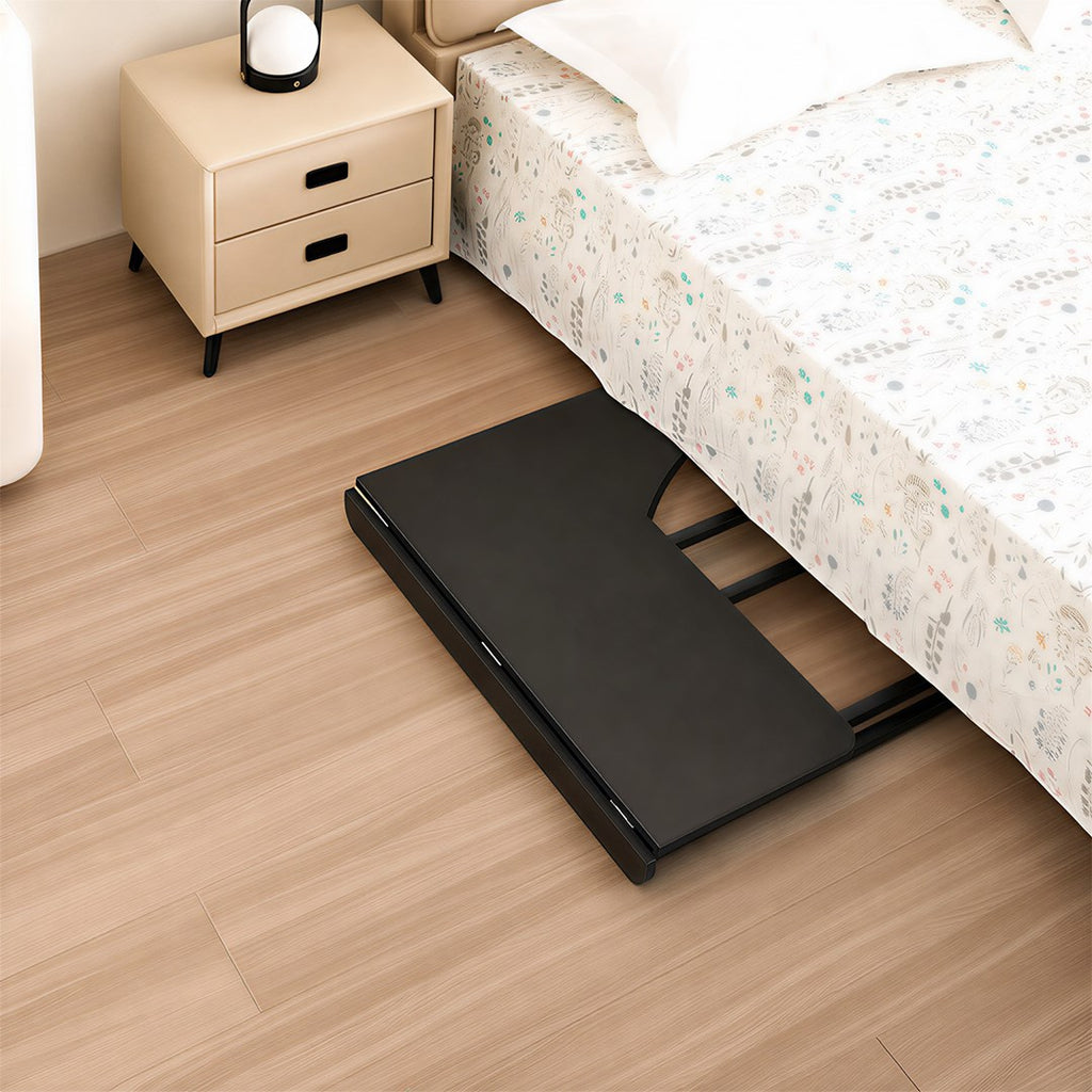 Maclean Folding Desk MC-1250 L/B, 100x65 cm, Max Load 50 kg, Lockable Wheels, Black
