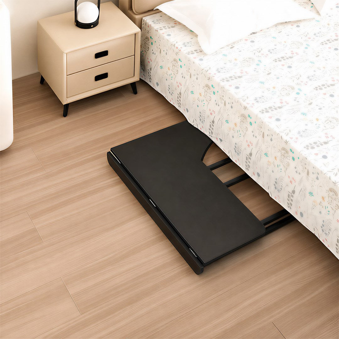 Maclean Folding Desk MC-1250 L/B, 100x65 cm, Max Load 50 kg, Lockable Wheels, Black