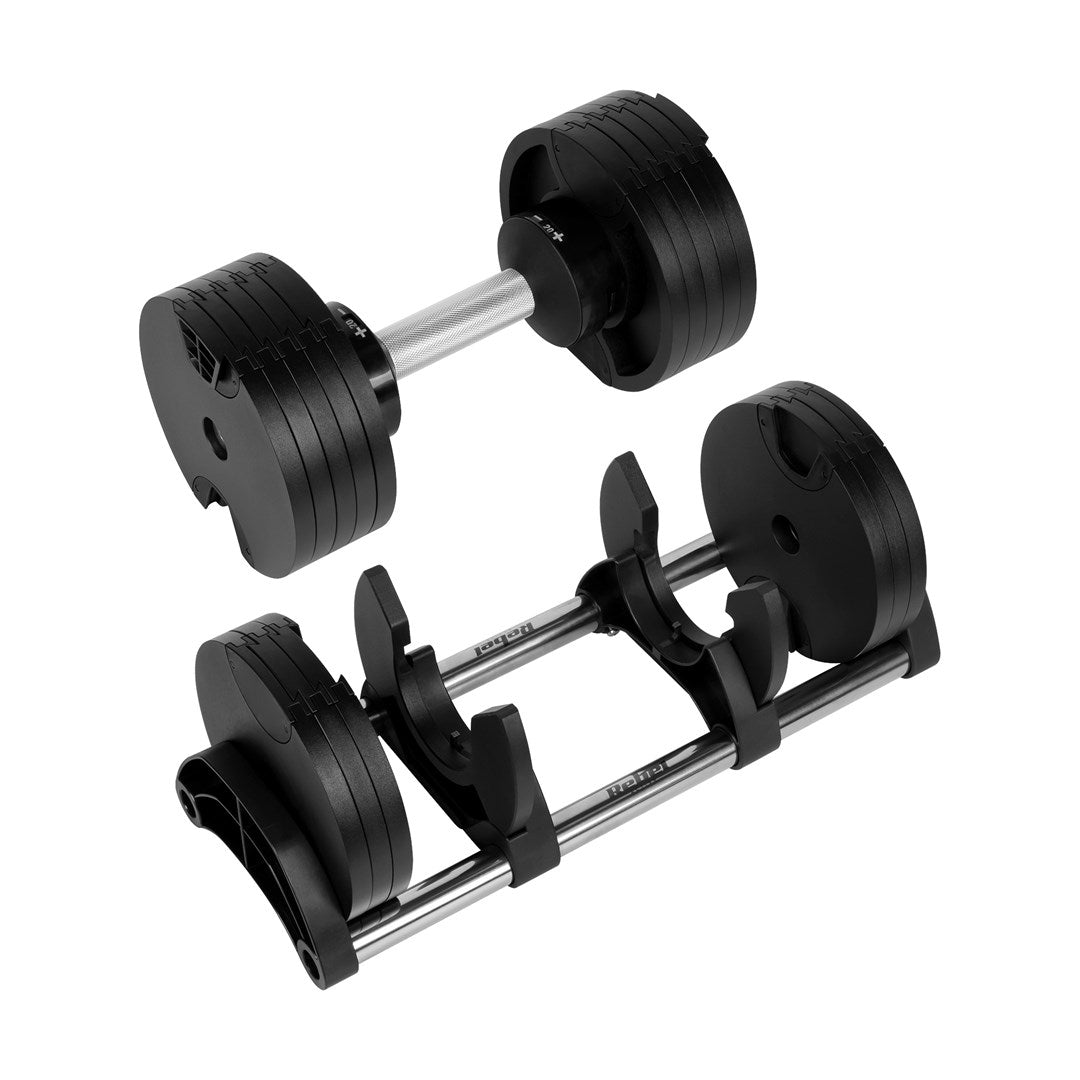 REBEL ACTIVE Cast Iron Adjustable Dumbbell 36 kg 2 kg Increments RBA-2332