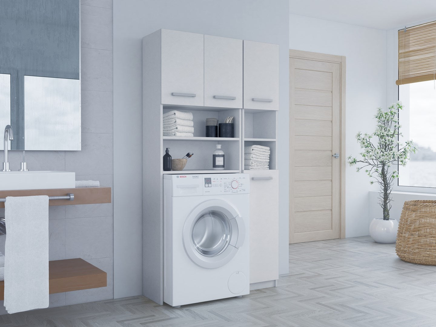 Topeshop MARPOL Bathroom Storage Cabinet - White - Model: MARPOL