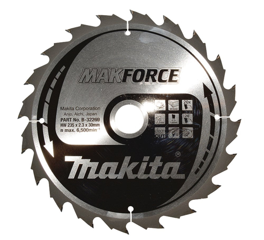 Makita Circular Saw Blade 235 mm 20 Teeth for Wood B-32269