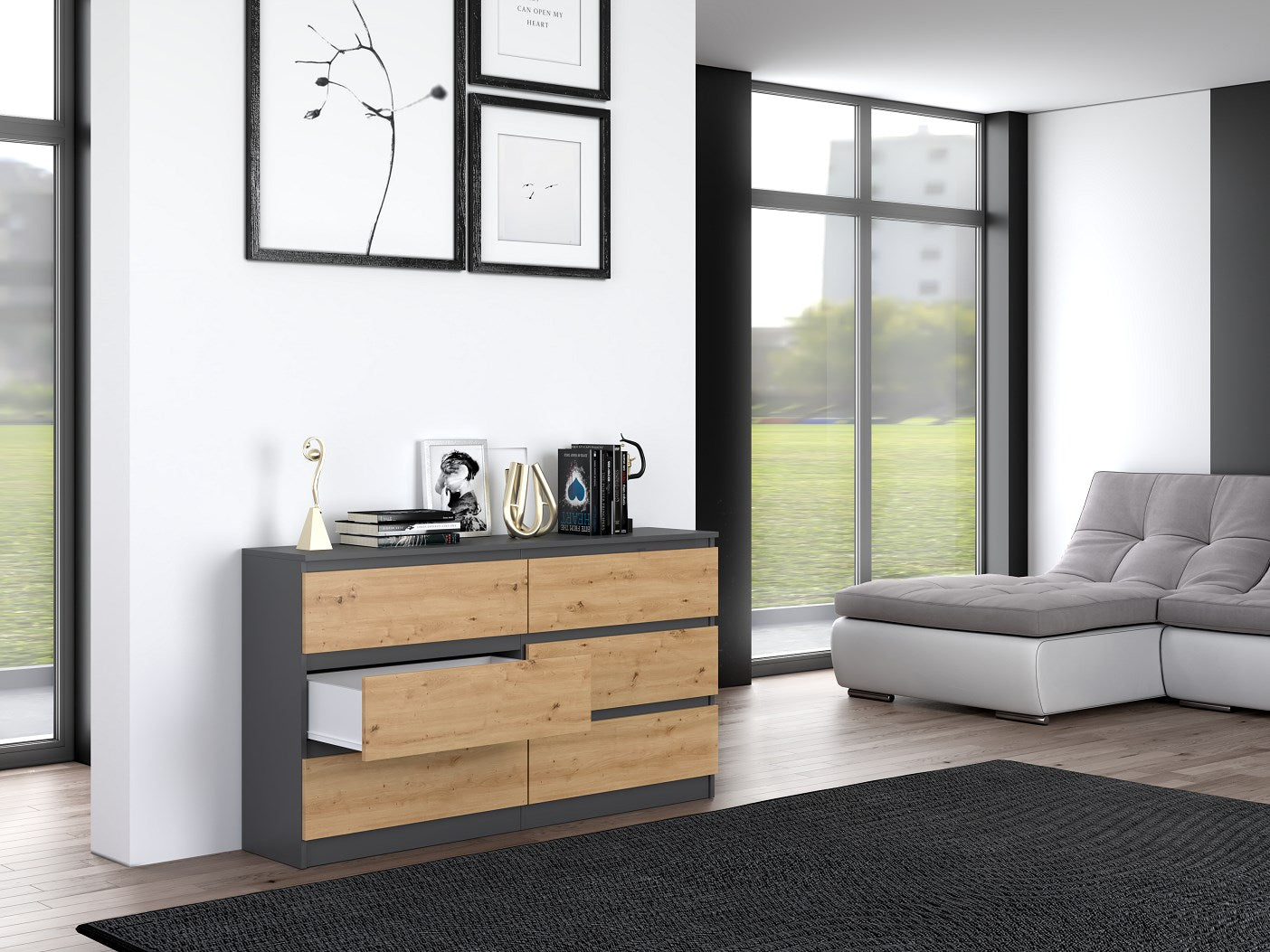 Topeshop M6 140 ANT/ART KPL chest of drawers