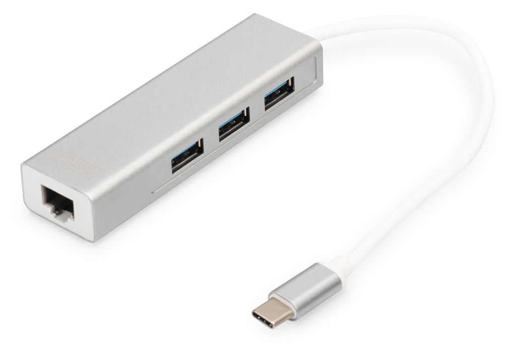 DIGITUS USB Type-C 3-Port Hub + Gigabit Ethernet | Model DA-70255