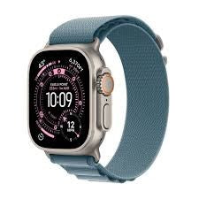 Apple Smartwatch 49 mm Natural Titanium, Light Blue Alpine Loop, GPS + Cellular, MEWK4QC/A