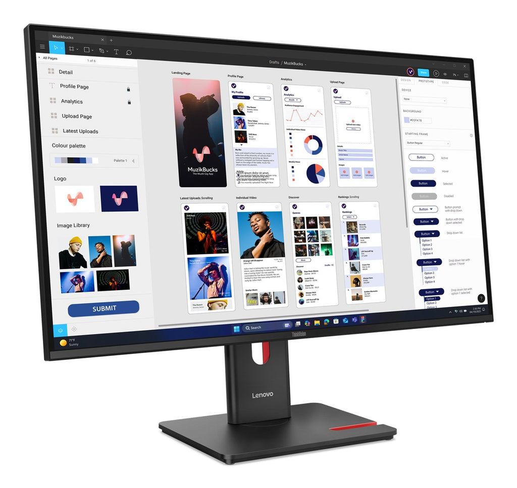 Lenovo 64B0GAT1EU Monitor 31.5" 4K Ultra HD IPS 350cd/m² 100Hz
