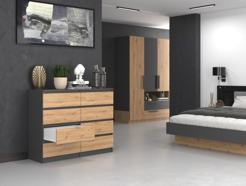 MALWA Chest of Drawers 120 cm Anthracite/Artisan M8-120