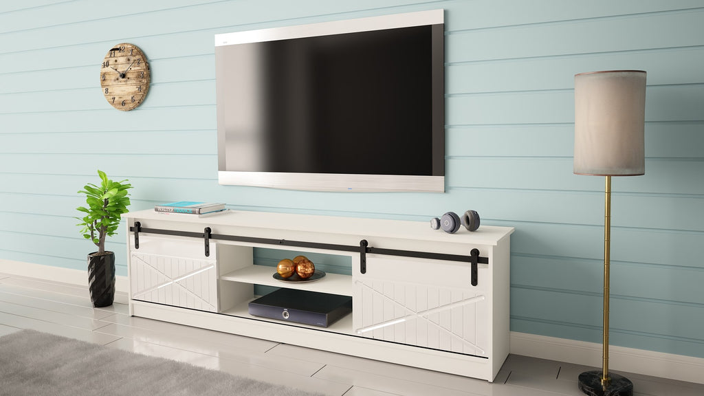 RTV GRANERO Cabinet 200x56.7x35 White/Gloss White