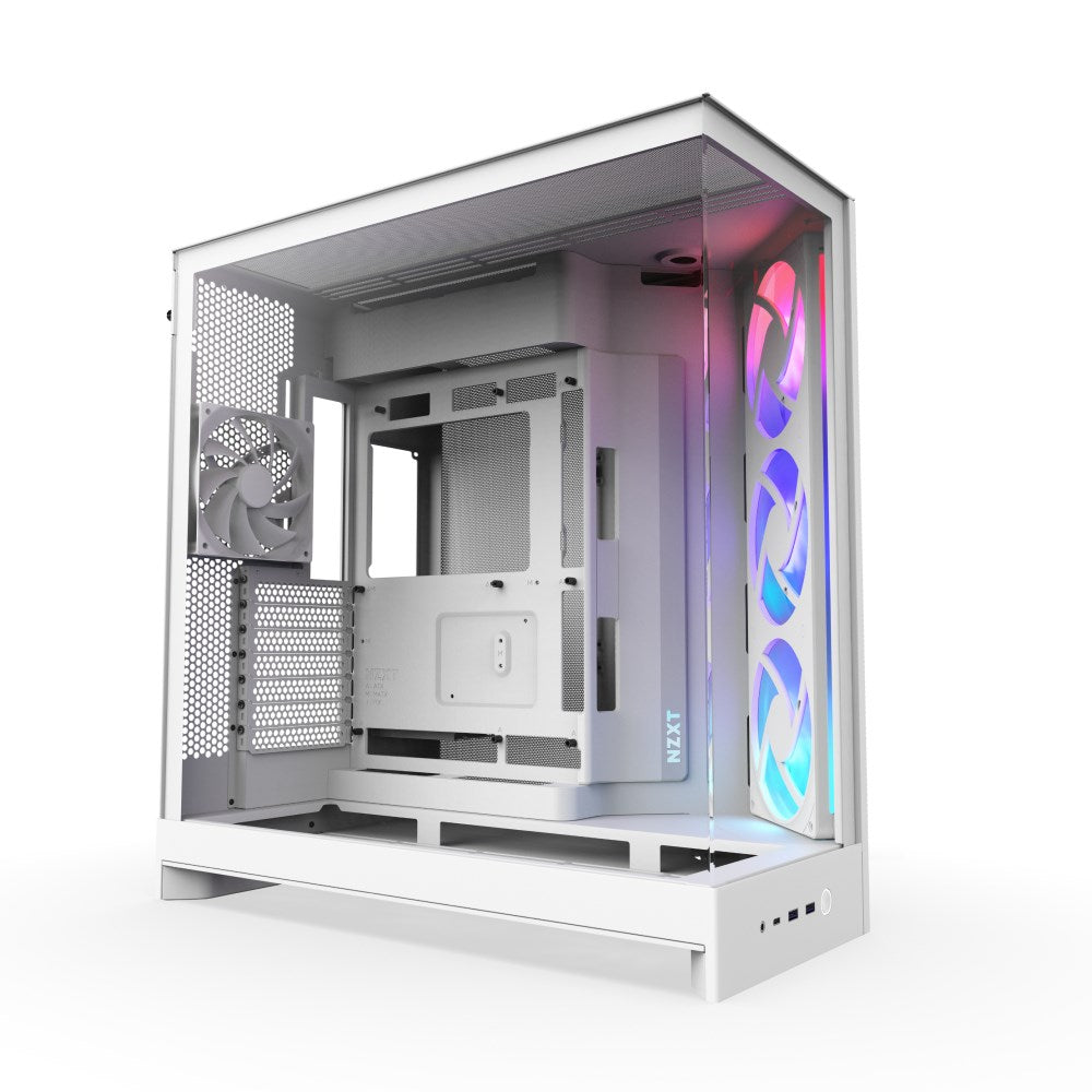 NZXT H9 Flow RGB Mid-Tower Case - Exceptional Airflow, Dual-Chamber, RGB Fans Included