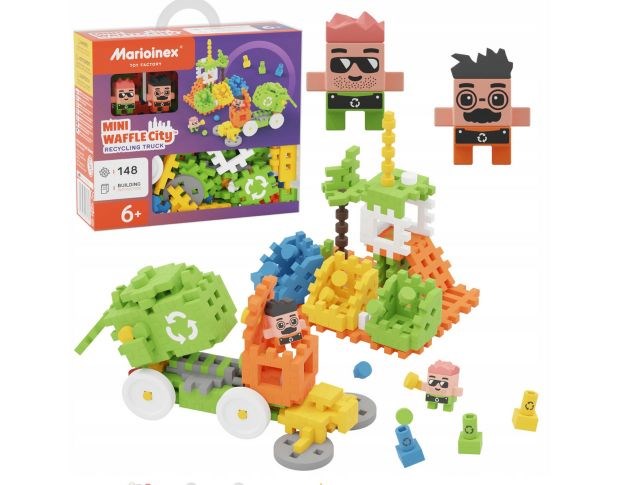 Marioinex Mini Waffle Building Blocks – City: Refuse Collection Truck  148 pieces