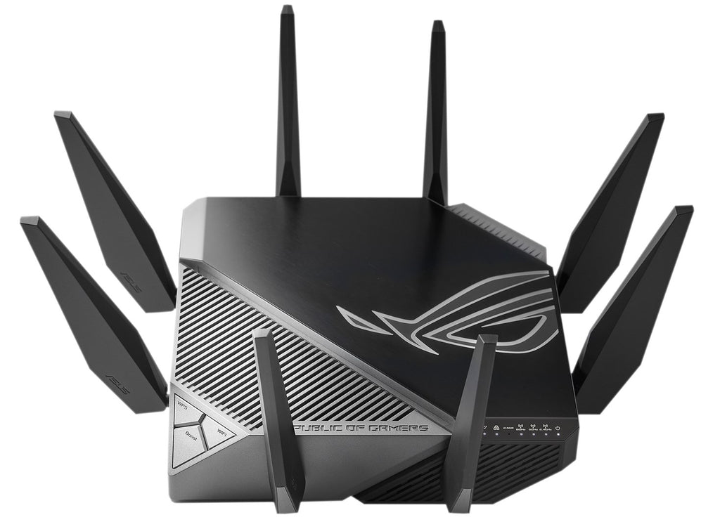 ASUS ROG Rapture GT-AXE11000 - Wireless Router - 4-Port Switch - Wi-Fi 6E - 90IG06E0-MO1R00 1GbE 5GbE