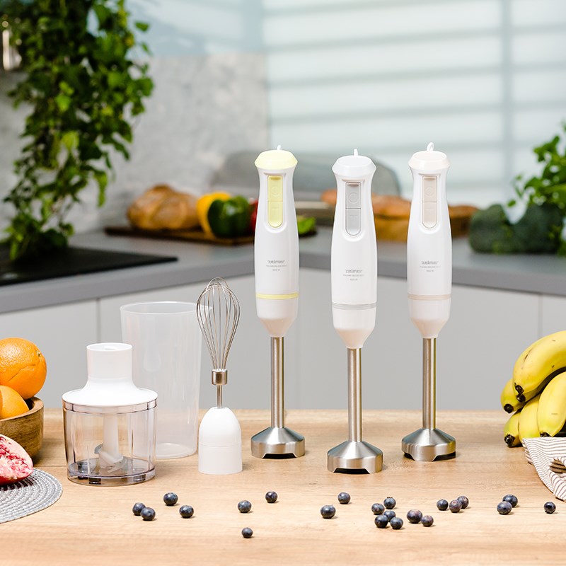 Zelmer Hand Blender 800 W with Splash Guard, 0.45 L Chopper, 0.8 L Pot, Model ZHB4562L