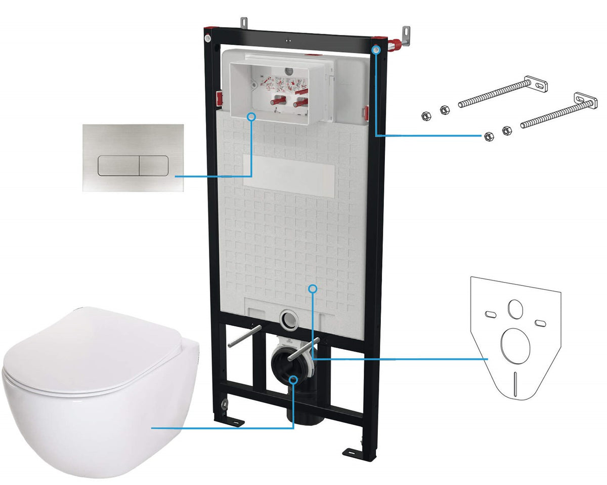 deante 6-in-1 Concealed Toilet Set 520 mm x 1200 mm x 520 mm CDEF6ZPW