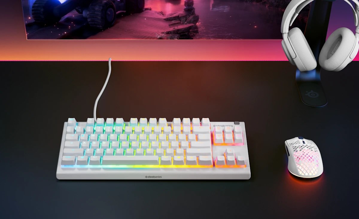 SteelSeries Apex 3 TKL US Keyboard White Magnetic Mechanical 64819