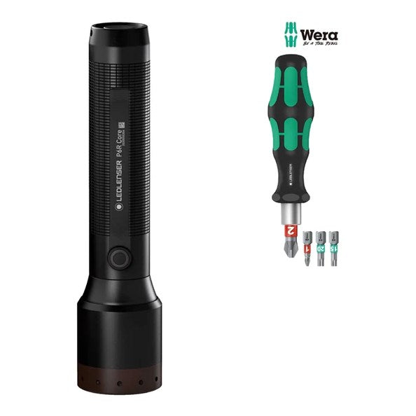 Ledlenser P6R Core Flashlight + WERA Set, 900lm